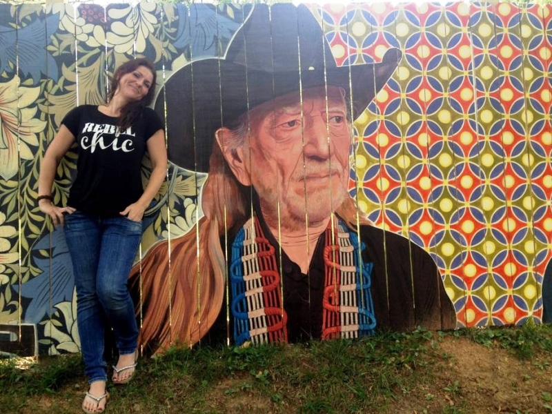 Lana met Willie Nelson bij Studio 19, Nashville