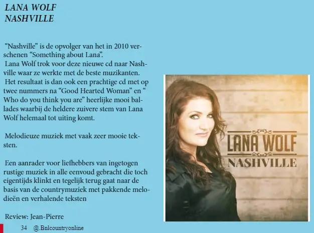 Bnl Cd Recensie - B&NL Magazine CD-recensie: Nashville - Lana Wolf
