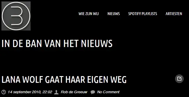 Cd Recensie Lana Wolf - IN DE BAN VAN HET NIEUWS: Lana Wolf